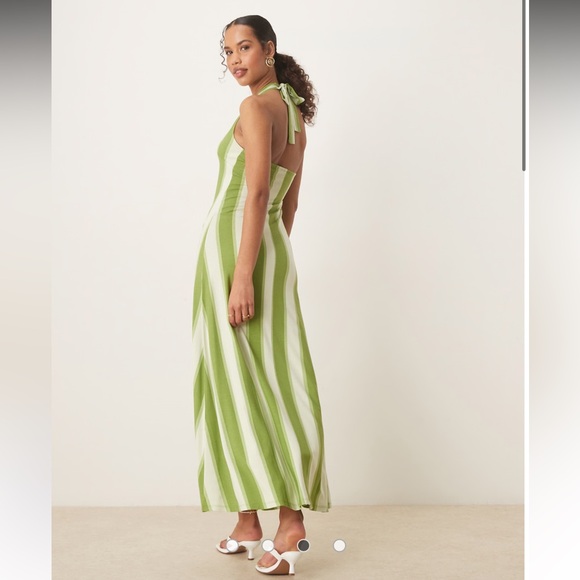 ASOS Dresses & Skirts - ASOS DESIGN halter maxi dress in green stripe